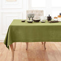 Solino Home Avocado Green Linen Tablecloth 52 x 52 Inch - 100% Pure Linen Square Table Throw - Classic Hemstitch, Machine Washable Table Cloth for Spring, Easter, St Patricks Day