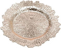 72 Pcs Charger Plates Set, Round Charger Plates, Reusable Serving Plates Embossed Rim Plastic Chargers Plate Decorative Round Plate Chargers for Dinner Plate Table Wedding Shower Decoration