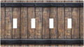 Light Switch Cover Rustic Barn Door Vintage Country Wood Board 4 Gang Switch Plate Quad Toggle Wall Plates Decorative Switchplate Electrical Outlet Cover for Farmhouse Cabin Decor