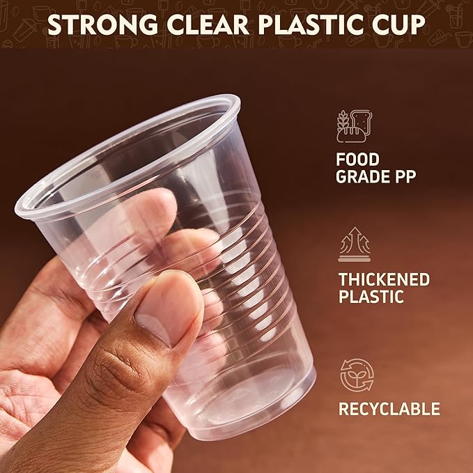 YEEHAW 16 oz Plastic Cups, 1000 Pack - Clear Disposable Drinking Water Cups for Cold Beverages, Ideal for Party