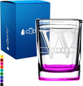 Personalized Square Shot Glasses Pink Bottom 2oz Engraved Initial and Name Custom Gifts, Weddings, Birthdays, Bachelorette Party and Decorations for Women