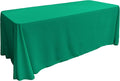 LA Linen Polyester Poplin Washable Rectangular Tablecloth, Stain and Wrinkle Resistant Table Cover 90x132, Fabric Table Cloth for Dinning, Kitchen, Party, Holiday 90 by 132-Inch, Jade