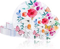 DaYammi 20Pcs Plastic Plates with Watercolor Floral-Disposable Plates Heavy duty Watercolor Floral & Butterfly Plastic Plate 10.25in Dinner plates and 7.5in Dessert plates for Valentine's Day Party