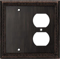Henne Bery Sunken Pearls Heavy Duty Decorative Wall Plate Switch Plate Outlet Cover (Blank/Duplex, Aged Bronze)
