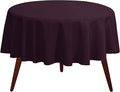Gee Di Moda Round Tablecloth - 120 Inch Eggplant Round Table Cloth for 60 to 96 Inch Round Tables - Heavy Duty Washable Fabric - for Buffet Table, Holiday Party, Dinner, Wedding & Baby Shower