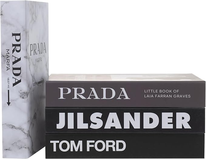 Marble Large | 4 PCS Faux Decorative Books for Home Decor | Not Real Books (Cardboard Boxes) | Coffee Table, Bookshelf & Shelf Styling Display Props for Living Room, Office