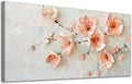 ADJUVANT Wall Art Impressionist Pink Floral 60"L x 30"W, Cherry Blossoms Canvas Painting Soft Petals Artwork Pastel Tones Prints Spring Flowers Wall Decor for Living Room Bedroom Bathroom Home Office