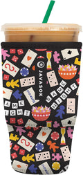 Sok It JavaSok Iced Coffee & Cold Soda Insulated Neoprene Cup Sleeve (Game Night, Large: 30-32oz)