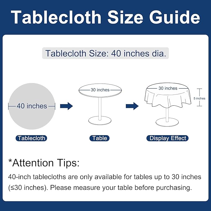Hiasan Round Linen Tablecloth 40 Inch - Wrinkle and Stain Resistant Washable Polyester Fabric Table Cloth for Dining Room Kitchen Party, Stone