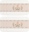 ISAENNE Floral Placemats Set of 6,Brown Rectangular PVC Placemats, Waterproof and Heat-Resistant British Style.Decoration for Kitchen, Dining, Parties, Holiday,12"*17"