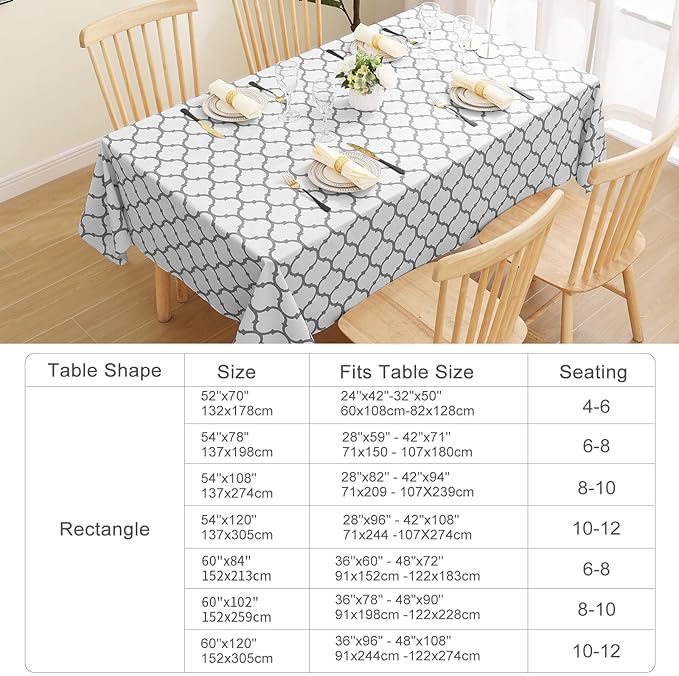 Smiry Square Table Cloth, Waterproof Vinyl Tablecloth with Flannel Backing for Square Tables, Wipeable Spillproof Plastic Tablecloths for Dining, Camping, Indoor and Outdoor (70"x70", White)