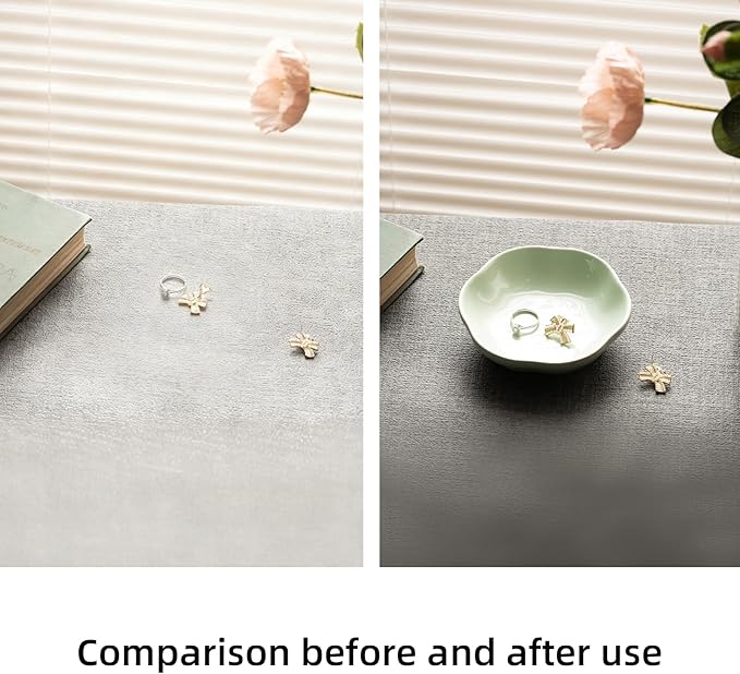 Ceramic Jewelry Tray Ring Holder Dish Floral Trinket Bowl for Women Girls Jewelry Organizer for Vanity Dresser Decor Wedding Birthday Gift for Her (green)