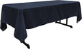 LA Linen Polyester Poplin Washable Rectangular Tablecloth, Stain and Wrinkle Resistant Table Cover 60x126, Fabric Table Cloth for Dinning, Kitchen, Party, Holiday 60 by 126-Inch, Navy