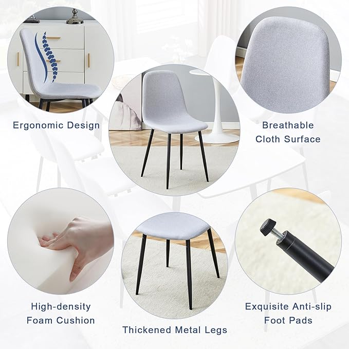 Extendable Dining Table Set for 4, 55'' to 78.8'' Rectangular Thickened Sintered Stone Kitchen Table with 4 Upholstered Chairs, Modern Space Saving 5-Piece Dinner Table Set