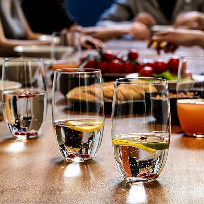 Krosno Water Juice Drinking Glasses, Set of 6 Pieces, 17.2 oz, Blended Collection, Everyday Drinking Glasses, Multipurpose, Dishwasher Safe, Made in Europe