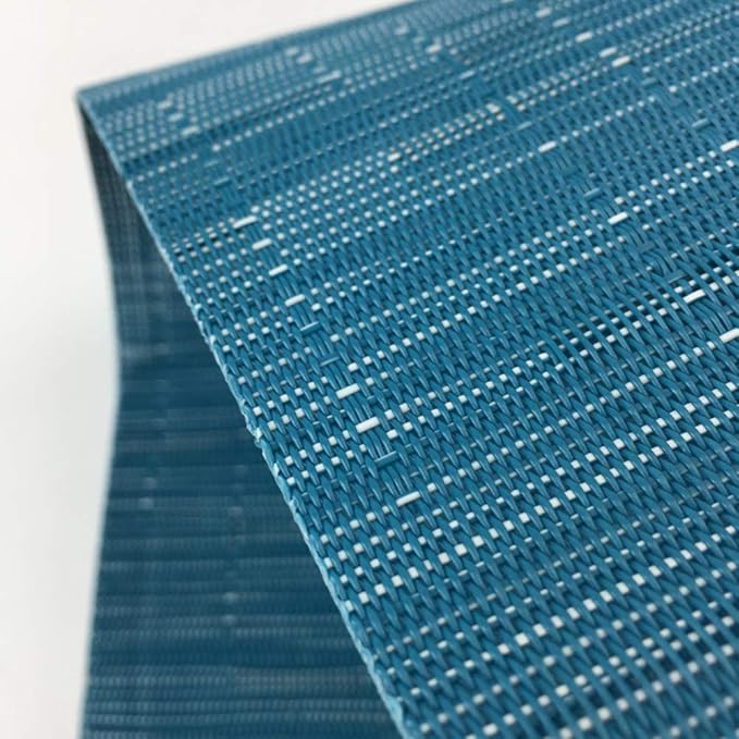 Red-A Woven Vinyl Placemats for Dining Table Durable Heat Resistant Washable Placemats for Round Table,Placemats Set of 4,Blue