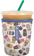 Sok It JavaSok Iced Coffee & Cold Soda Insulated Neoprene Cup Sleeve (Happiest Cup, Small: 16-20oz)