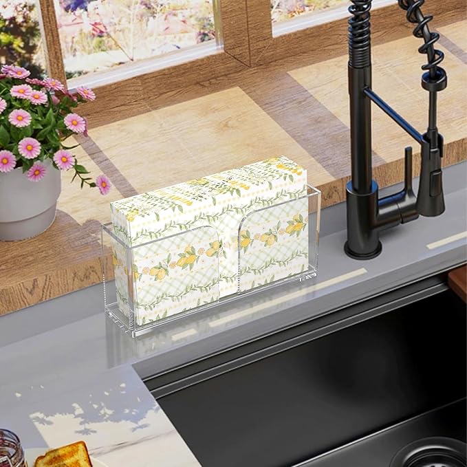 Transparent Acrylic Napkin Holder Clear Guest Paper Disposable Hand Towel Dispenser Tray Organizer For Table Home Kitchen Restaurant and Hotel Business