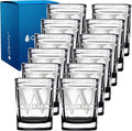 Personalized Square Shot Glasses Set of 12 Black Bottom 2oz Engraved Initial and Name Custom Gifts, Weddings, Birthdays, Party, Event, Decorations