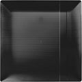 Exquisite Disposable-Black-Plastic-Plates-Square Linear (40 Pack) Wedding Dinner Fancy Tableware Dishes (7.5 Inch., Black) Single Size Set