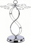 Wine Glass Holder Stand-Elegant Countertop Stemware Rack for 6 Glasses - Freestanding Stainless Steel Drying Organizer for Home Bar, Kitchen & Dining Table Decor