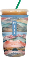 Sok It JavaSok Iced Coffee & Cold Soda Insulated Neoprene Cup Sleeve (Wanderlust Wonders, Medium: 22-28oz)