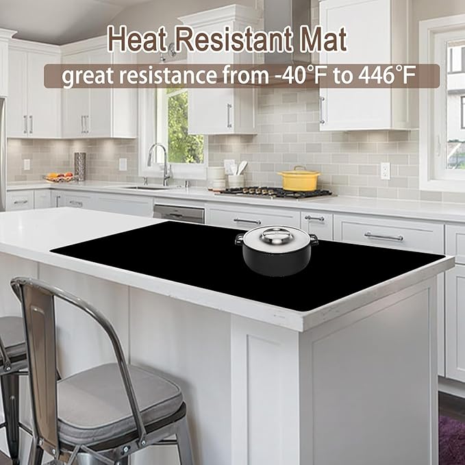 Silicone Mats for Kitchen Counter, 48"x32"(120cmx80cm) Large Heat Resistant Mat Kitchen Island Waterproof Countertop Protector Mat Nons-slip Extra Large Counter Mat, Green