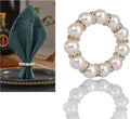 Decorative Napkin Rings Set of 6,Holders Decor Dinner Party,Wedding,Anniversary,Birthday,Table Decor Gift (Round Pearl)