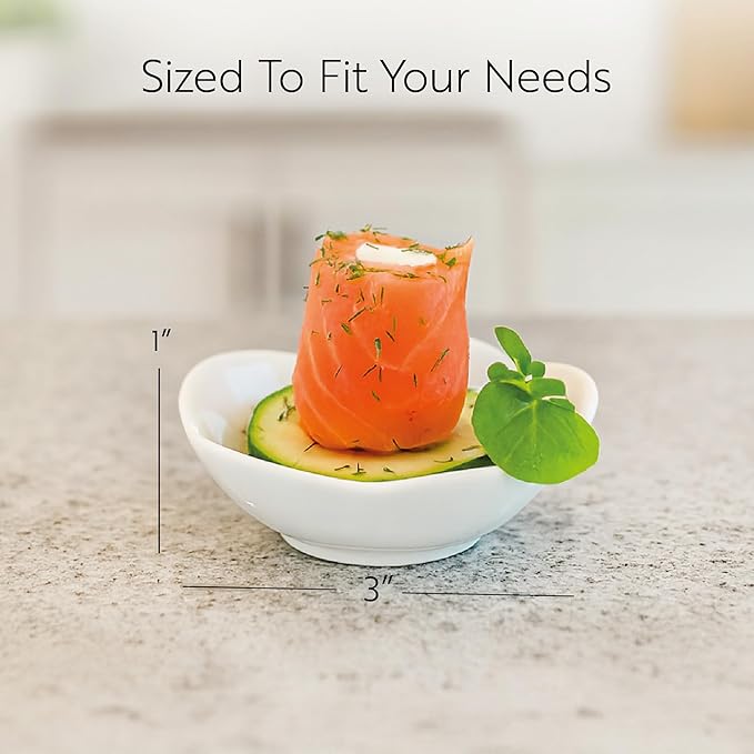 Restaurantware 3 Inch x 3 Inch Sauce Bowls 10 Flower Shaped Dipping Sauce Dishes - Microwave-Safe Oven-Safe White Porcelain Dipping Plates Chip-Resistant For Desserts Condiments Snacks