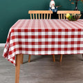 Gingham Tablecloth Rectangle Table Cloth Heavy Duty Cotton Checkered Table Cover for Spring Picnic Kitchen Dining(C-Red, 52x120 inch)