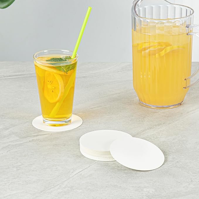 Restaurantware Paper Coasters 1000 Pack of 3.5 Inch Disposable Beverage Coasters Absorbent for Hot and Cold Drinks White Coffee Cup Essentials for Table Decor, Kitchen, Home Patio or Living Room