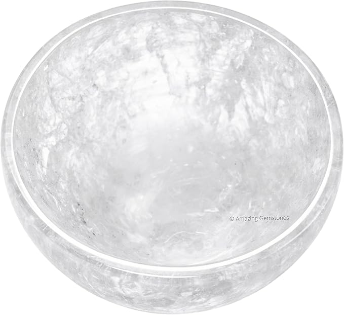 Clear Quartz Crystal Bowl - 2 Inch Decorative Bowls for Room and Home Decor - Gemstone Healing Crystals for Elegant Display, Positive Energy Balance and Gift