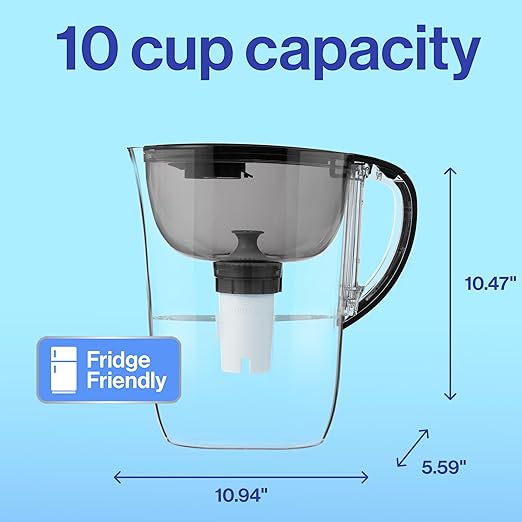 Brita Large 10 Cup Water Filter Pitcher, 1 BritaPlus Filter, Everyday, Clear (Package May Vary)