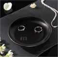 Lolalet Handmade Ceramic Ring Dish Jewelry Tray Plate with Initial, Small Monogram Gift for Her Women Girls Mother, Hostess, Engagement, Bridal Shower, Maid of Honor, Bridesmaid, Birthday, Christmas