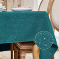 BALCONY & FALCON Rectangle Tablecloth Washable Wrinkle Resistant and Water Proof Table Cloth Decorative Linen Fabric Tablecloths for Dining Parties Kitchen Wedding and Outdoor Use (Teal, 47x63)