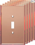 LIDER Toggle Switch Acrylic Wall Plate, Mirrored Light Switch Plate, Plexiglass Switch Cover, Mirror-like Reflective Finish, Modern Upgrade, Oversized 1-Gang 5.25" x 3.44", Rose Gold, 5 Pack