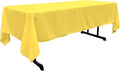 LA Linen Polyester Poplin Washable Rectangular Tablecloth, Stain and Wrinkle Resistant Table Cover 60x120, Fabric Table Cloth for Dinning, Kitchen, Party, Holiday 60 by 120-Inch, Yellow Light
