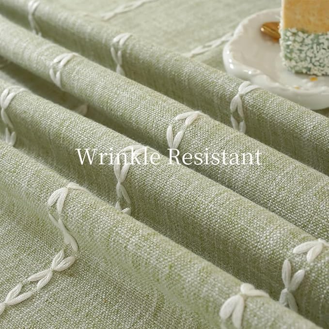 Zobesta Sage Green Tablecloth Rectangle 53 x 86 Inch, Cotton Green Table Cloth Rectangle Table, Washable Farmhouse Soft Boho Tablecloths Rectangular for Party, Holiday, Picnic, Dining, Outdoor,Fall