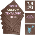 Custom Personalized Leather Coasters - Set of 6 | DIY Name, Photo, or Logo Coasters for Coffee Table, Bar, Beer, Wine | Ideal Housewarming Gift,Brown