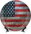 Ceramic Display Plate, American Flag Ceramic Hanging Decorative Plate, US Flag Plate, 8 Inch, Household Custom Ceramic Plate, Multicolor