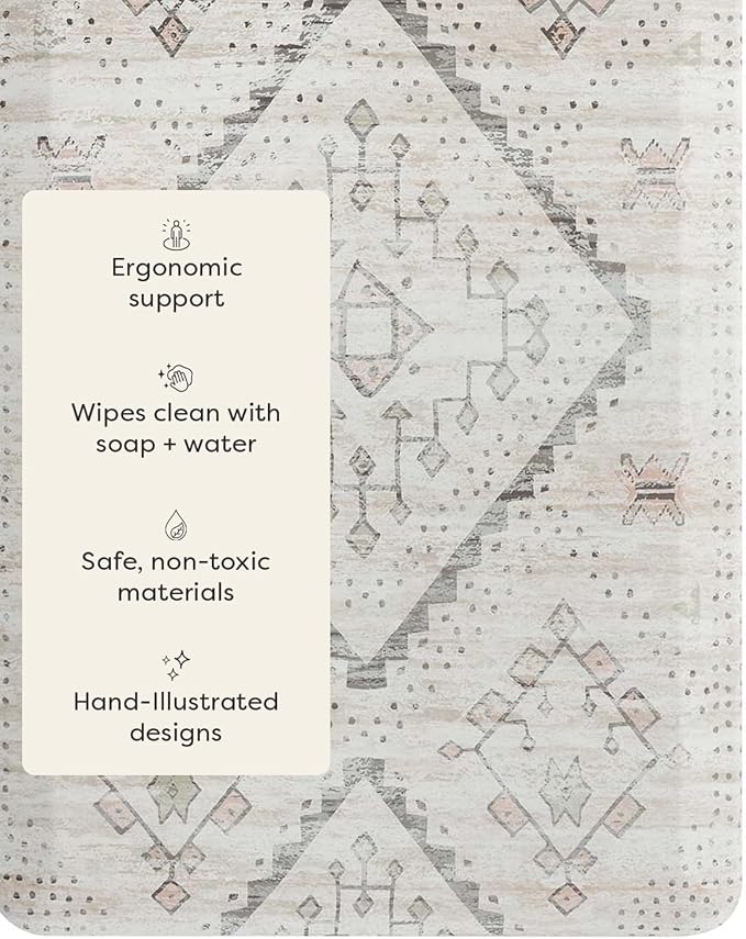 House of Noa Nama Standing Mat – Anti-Fatigue Cushioned Kitchen Mats for Floor | Ergonomic Bounce-Back Foam Kitchen Mats | Anti-Fatigue Mats for Kitchen & Standing | Ula Calico | 30" x 72"