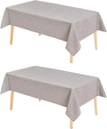 Hiasan 2 Pack Faux Linen Square Tablecloth - Wrinkle and Stain Resistant Washable Table Cloth for Kitchen Dining Room Holiday Table Cover for Party Dinner, Stone, 60 x 60 Inch