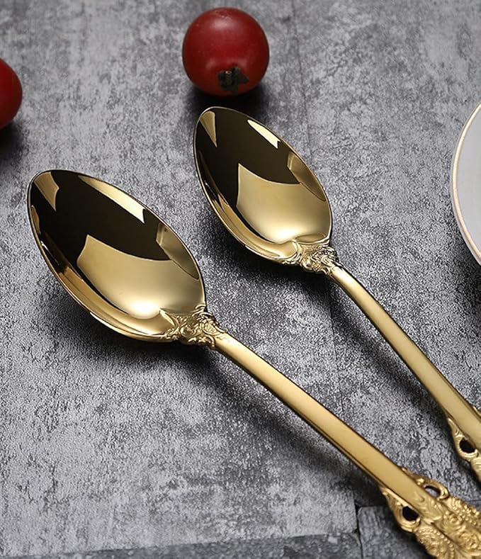 Silverware Set for 6 Durable 18/10 Stainless Steel Flatware Set Palace Style Modern Cutlery Utensils Set 24 Piece Include Knives Forks and Spoons Tableware Set for Home Kitchen Restaurant