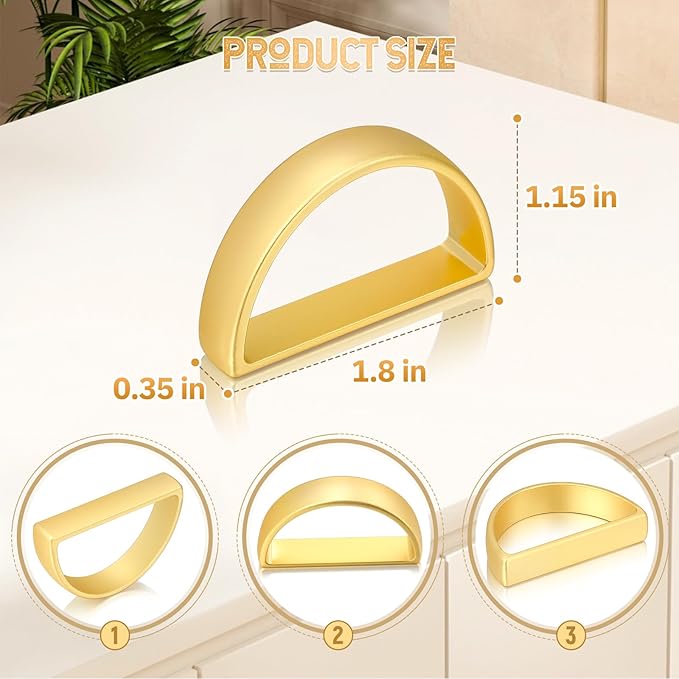 KPOSIYA Napkin Rings Set of 96, Matte Gold Napkin Rings Bulk for Table Settings, D-Shape Napkin Holders Rings for Dinner Table Decor, Easter, Fall,Thanksgiving, Christmas, Party,（Matte Gold, 96 pcs）