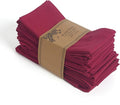 ACCENTHOME Accent Home 100% Cotton Napkins, Delicate Cloth Napkins for Dinners, Parties and Weddings，18 x 18 Inch Set of 12 - Burgundy