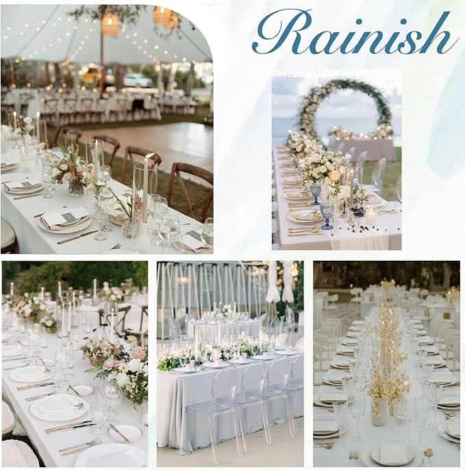 4 Pack White Rectangle Tablecloth 60 x 102 Inch for 6 FT Tables, Wrinkle Resistant Washable Polyester Table Cover for Wedding Dining Buffet Parties and Camping, Mantel Blanco Para Mesa Rectangular
