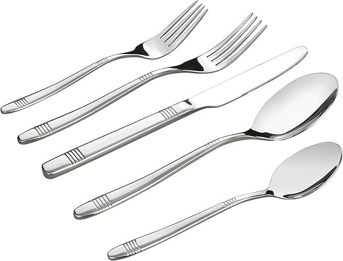 Begale 60-Piece Flatware Set, Stainless Steel, Service for 12