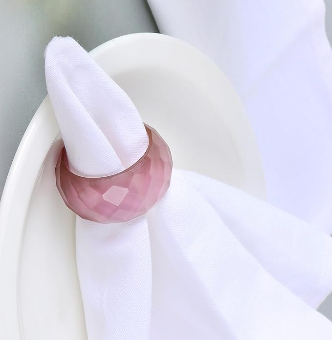 CLEENTABLE Napkin Rings Set of 12 - Epoxy Resin Napkin Holder Cuffs for Dinner Table Décor - Farmhouse Modern Serviette Rings for Weddings, Parties, Receptions, Banquets, Daily Use - 1.5" (Pastel)