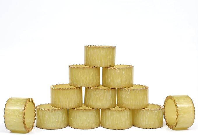 CLEENTABLE Epoxy Resin Napkin Rings Set of 12 - Handmade Dining Napkin Holder Classic, Everyday, Thanksgiving, Holiday, Christmas, Festive, Party, Gift, Farmhouse Décor (Green)