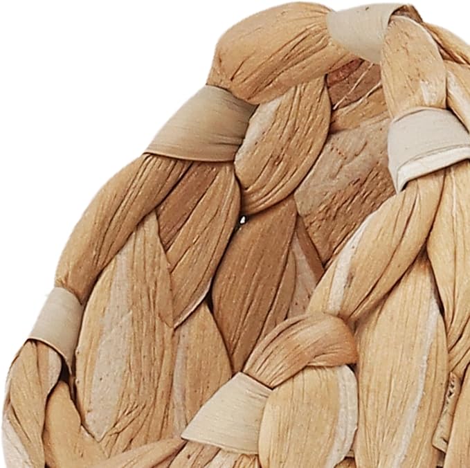 SHEUTSAN Woven Water Hyacinth Napkin Rings, Braided Design, 1.96 x 1.37 Inch, Set of 24, Farmhouse Style